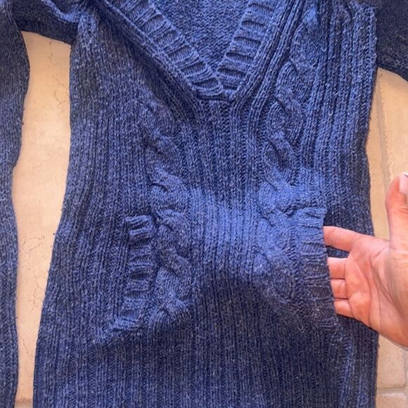 Medium SO WEAR IT DECLARE IT Navy / Indigo Sailors collar knit sweater - Picture 8 of 13